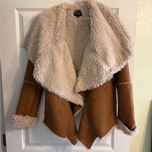 Chic Taupe Faux Shearling Jacket